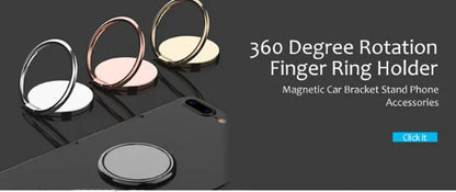 Spin Rotatable Phone Holder With Magnetic Finger Ring Stand - Smarsty