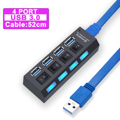 USB Hub 3.0 With Power Switch 7 Port Expansion Pro