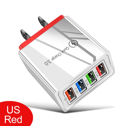 4 Port USB Quick Charge 3.0 Wall Charger EU Connector - Smarsty