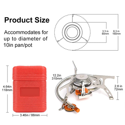 Widesea Camping Gas Stove Outdoor Tourist Burner Strong Fire Heater Tourism Cooker Survival Furnace Supplies Equipment Picnic by Smarsty