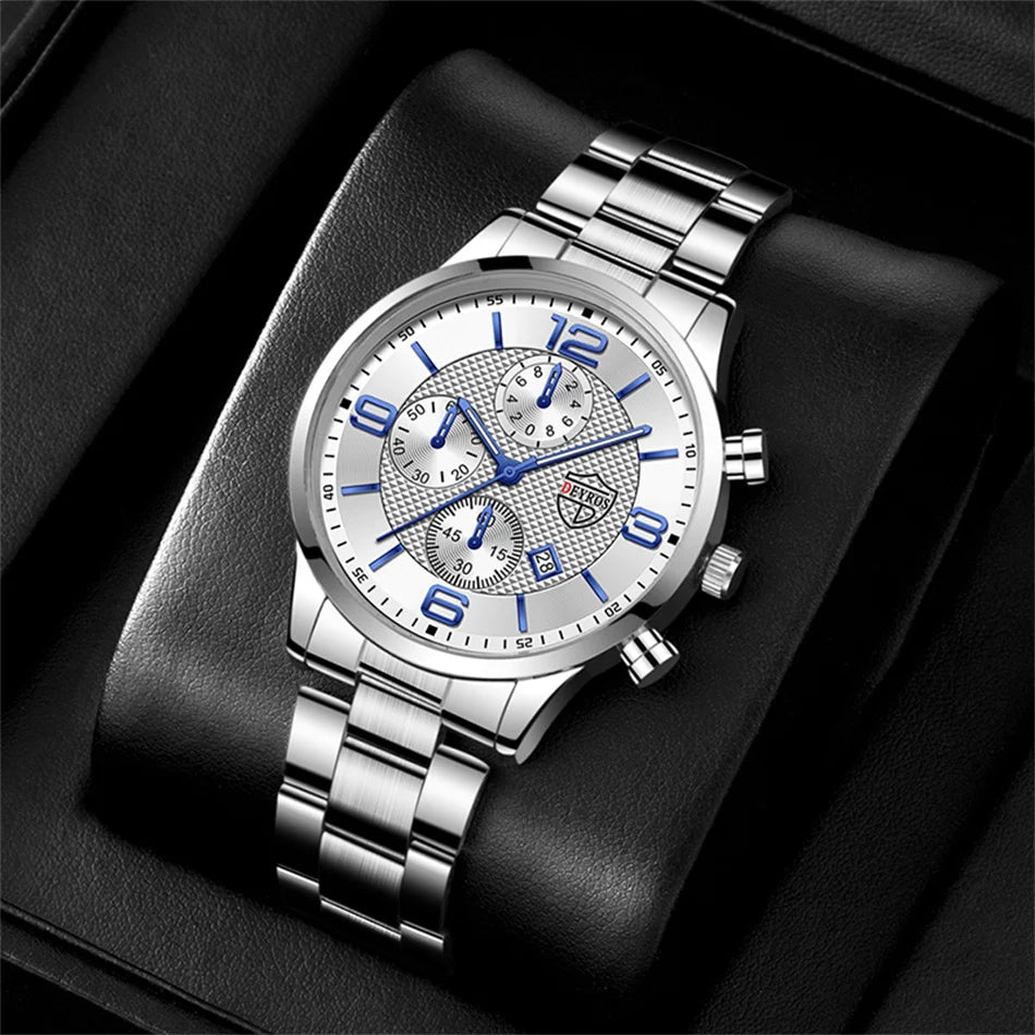 Luxury Stainless Steel Quartz Watch for Men - Smarsty