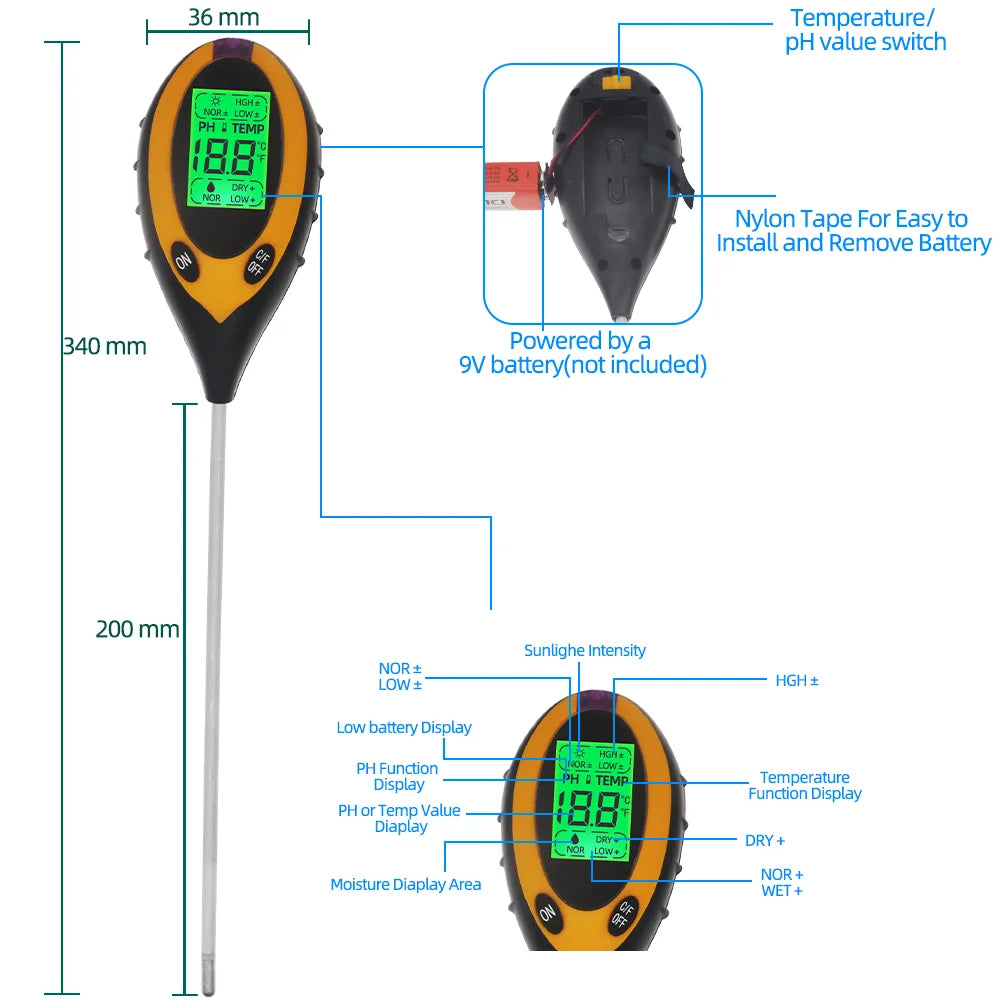 5 in 1 Soil Tester for Accurate Plant Care - Smarsty