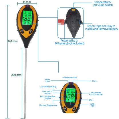 5 in 1 Soil Tester for Accurate Plant Care - Smarsty