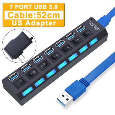 USB Hub 3.0 With Power Switch 7 Port Expansion Pro - Smarsty