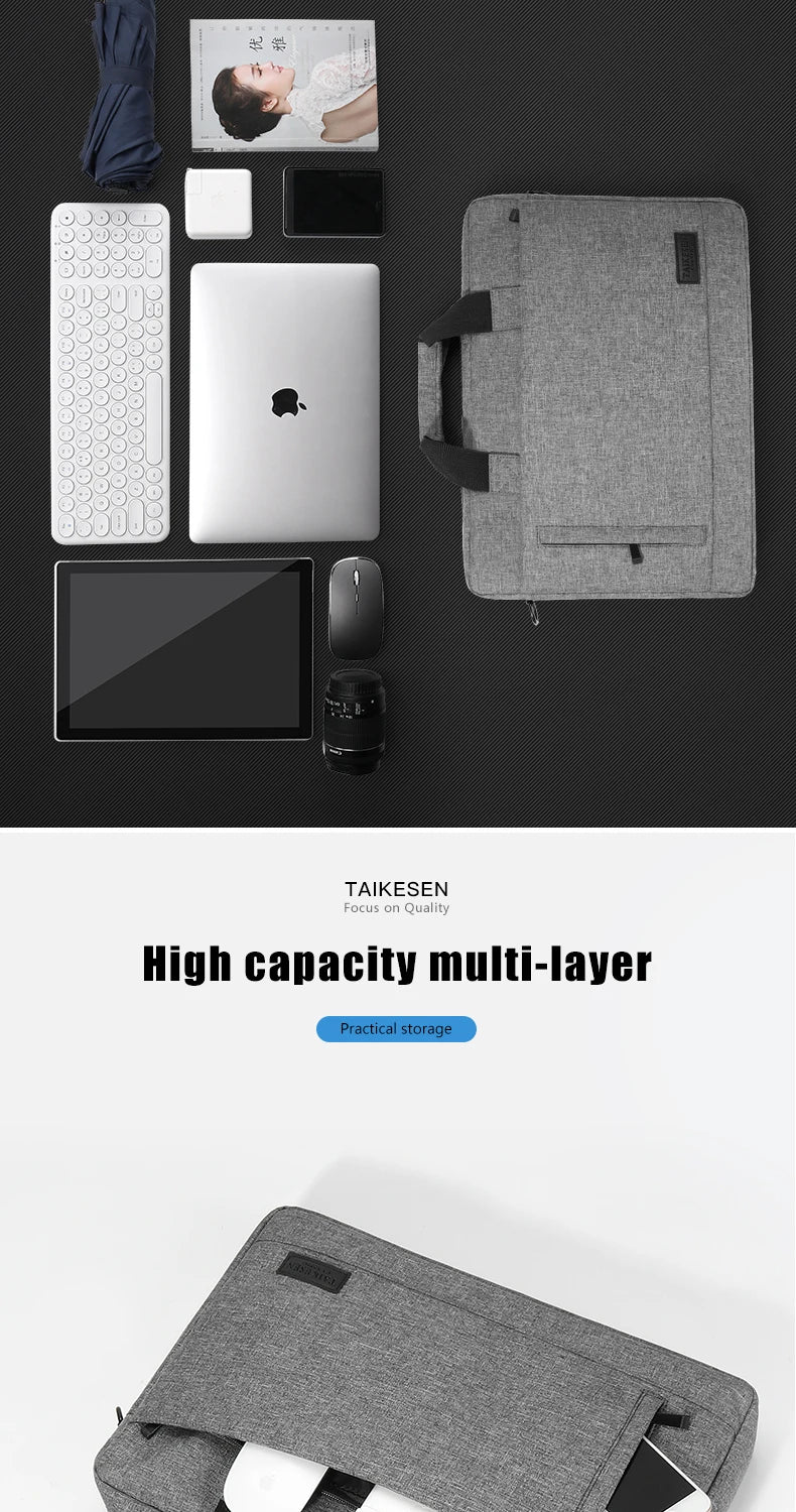Durable Canvas Laptop Sleeve Case With Zipper Closure