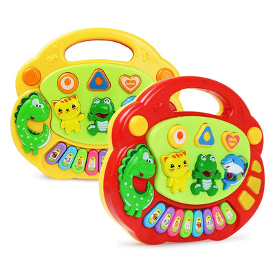 Kids Cartoon Piano Keyboard Game with Animal Sounds Flashing Light Music Baby Instrument Music Toys Educational Toys Kids Gifts by Smarsty