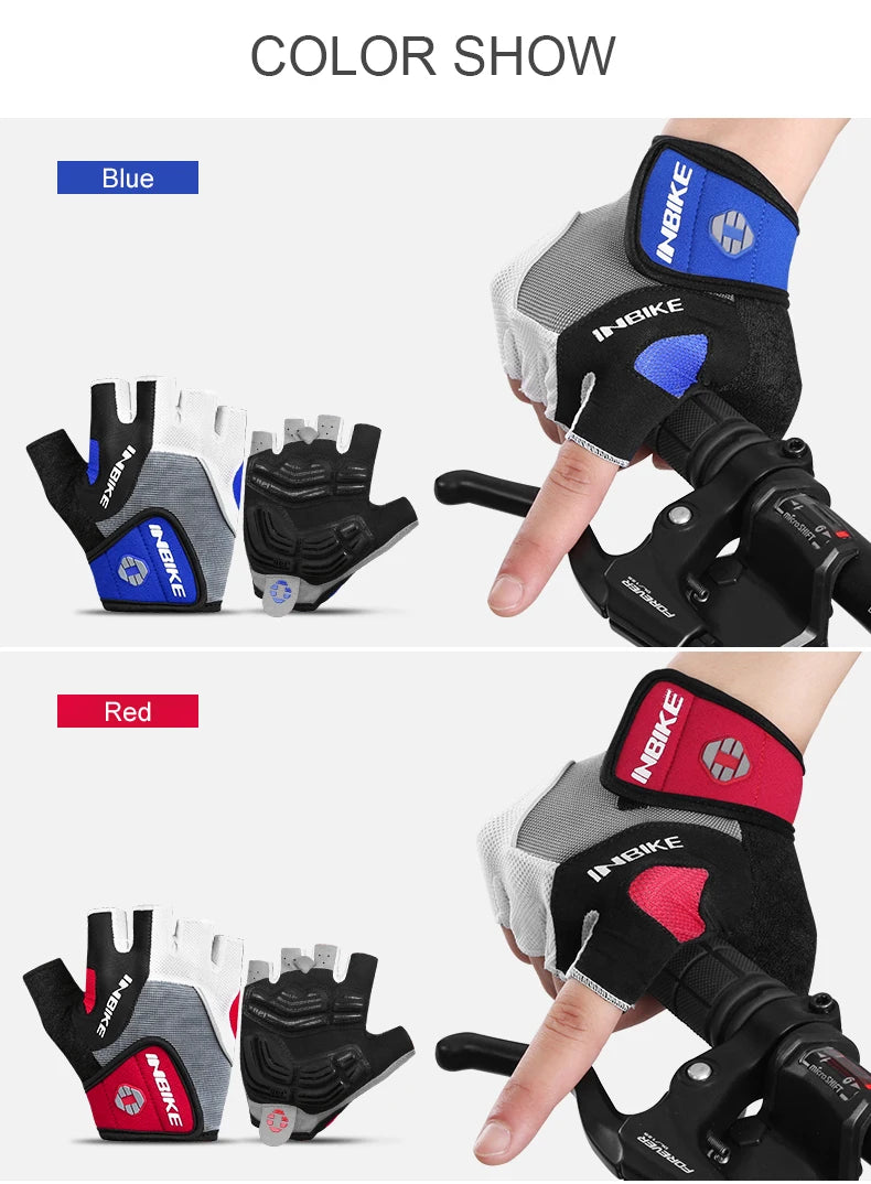INBIKE Shockproof Gel Cycling Gloves Half Finger - Smarsty