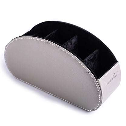 5 Grid Pu Leather Organizer Remote Control Phone And Tv Holder Desk Storage Box Cosmetics Brush by Smarsty