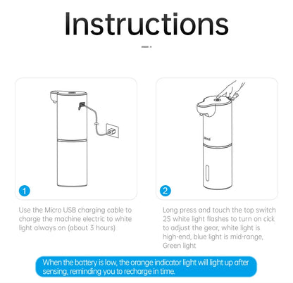 Automatic Foam Soap Dispenser with USB Charging - Smarsty