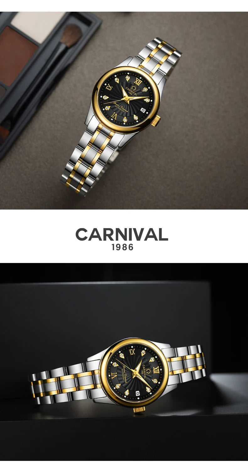 Carnival Luxury Women's Mechanical Watch with Sapphire Crystal - Smarsty
