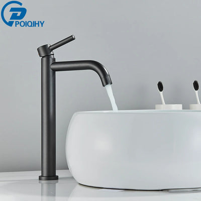 Brushed Gold Bathroom Faucet Hot Cold Water Mixer - Smarsty