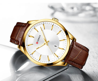CURREN Luxury Quartz Watch for Men with Leather Strap - Smarsty