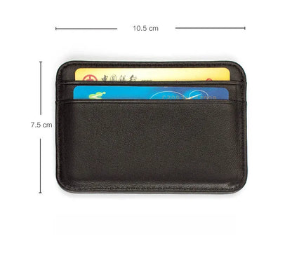 New Slim 100% Sheepskin Genuine Leather Men's Wallet Male Thin Mini ID Credit Card Holder Small Cardholder Purse For Man - Smarsty