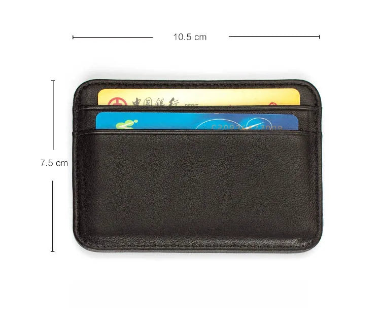 New Slim 100% Sheepskin Genuine Leather Men's Wallet Male Thin Mini ID Credit Card Holder Small Cardholder Purse For Man - Smarsty