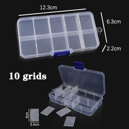 Adjustable Plastic Jewelry Storage Box with 10 Compartment Slots - Smarsty