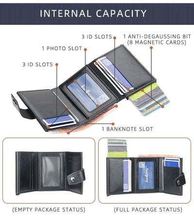 New RFID Men Card Wallets Hasp Small Card Wallets Slim Mini Men's Wallet High Qaulity Card Clip Photo Holder Short Male Purses - Smarsty