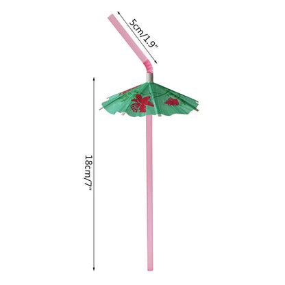 50PCS Hawaiian Party Umbrella Straws for Tropical Celebrations - Smarsty
