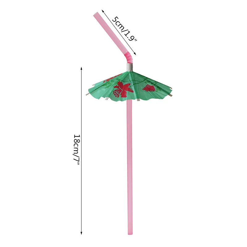 50PCS Hawaiian Party Umbrella Straws for Tropical Celebrations - Smarsty
