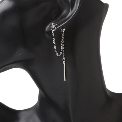 Trendy Silver Dangle Earrings with Korean Tassel Design for Women - Smarsty