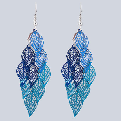 Bohemian Style Nine Leaf Drop Earrings for Women Gifts - Smarsty