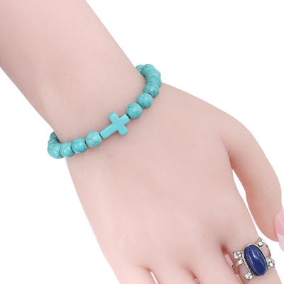 Fashion Jesus Cross Natural Stone Bracelets for Yoga - Smarsty