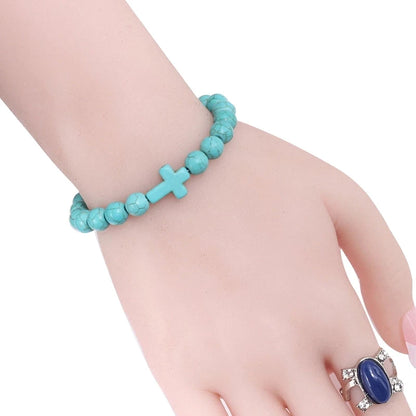 Fashion Jesus Cross Natural Stone Bracelets for Yoga - Smarsty