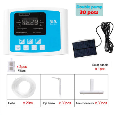Solar Powered Automatic Garden Drip Irrigation Timer System - Smarsty