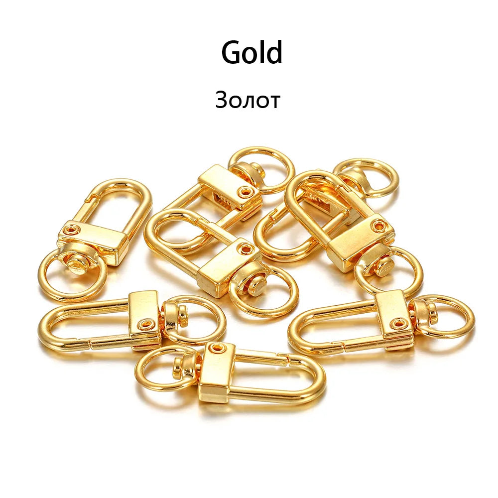 Rotating Lobster Clasps Gold Rhodium Secure 10pcs Pack - Smarsty
