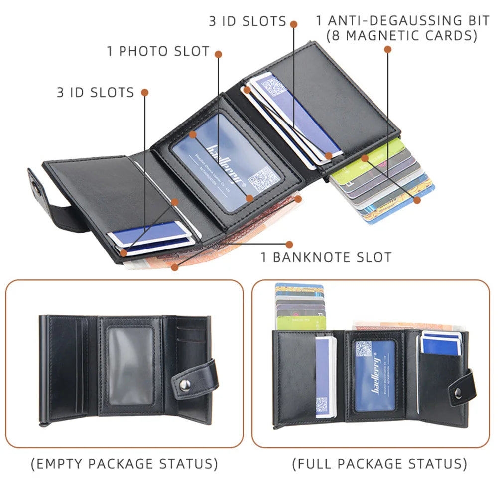 New RFID Men Card Wallets Hasp Small Card Wallets Slim Mini Men's Wallet High Qaulity Card Clip Photo Holder Short Male Purses