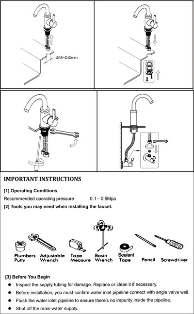 Brushed Gold Bathroom Faucet Hot Cold Water Mixer - Smarsty
