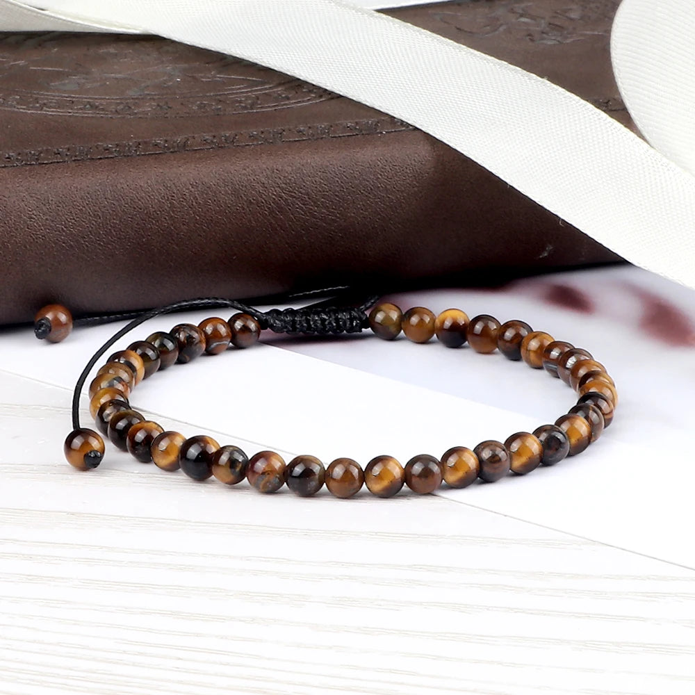 Adjustable Lava Stone Beaded Bracelet for Chakra Healing - Smarsty