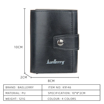New RFID Men Card Wallets Hasp Small Card Wallets Slim Mini Men's Wallet High Qaulity Card Clip Photo Holder Short Male Purses - Smarsty