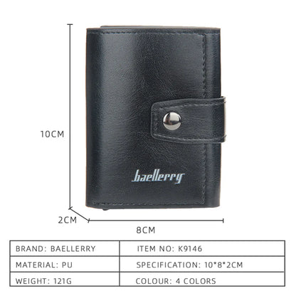 New RFID Men Card Wallets Hasp Small Card Wallets Slim Mini Men's Wallet High Qaulity Card Clip Photo Holder Short Male Purses