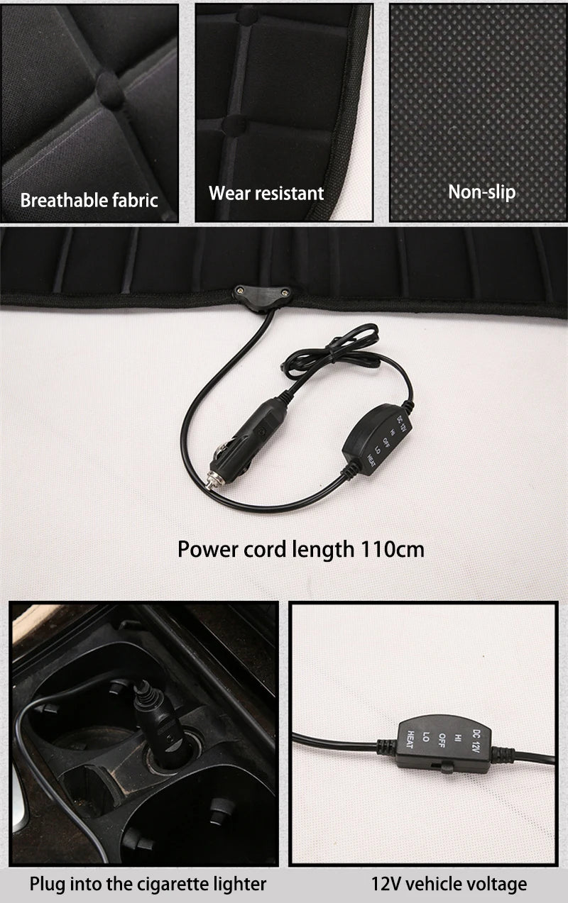 12V Car Heated Seat Cushion For Fast Warmth Winter Drives - Smarsty