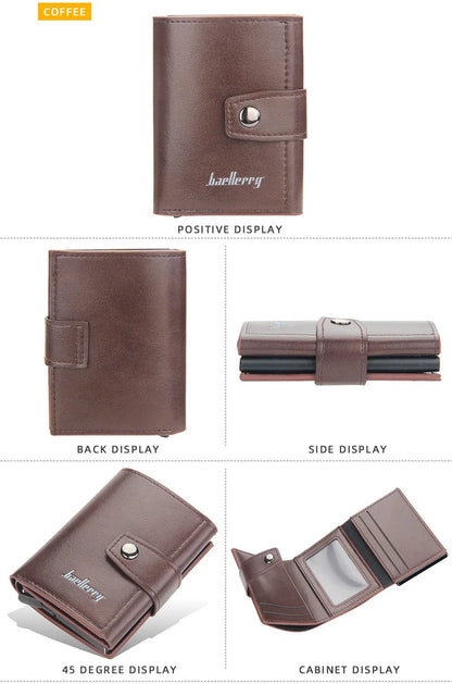 New RFID Men Card Wallets Hasp Small Card Wallets Slim Mini Men's Wallet High Qaulity Card Clip Photo Holder Short Male Purses