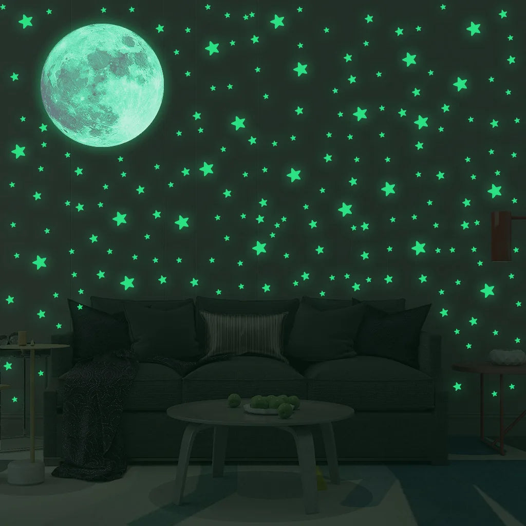 Luminous Moon Stars Wall Stickers for Kids Decor - Smarsty