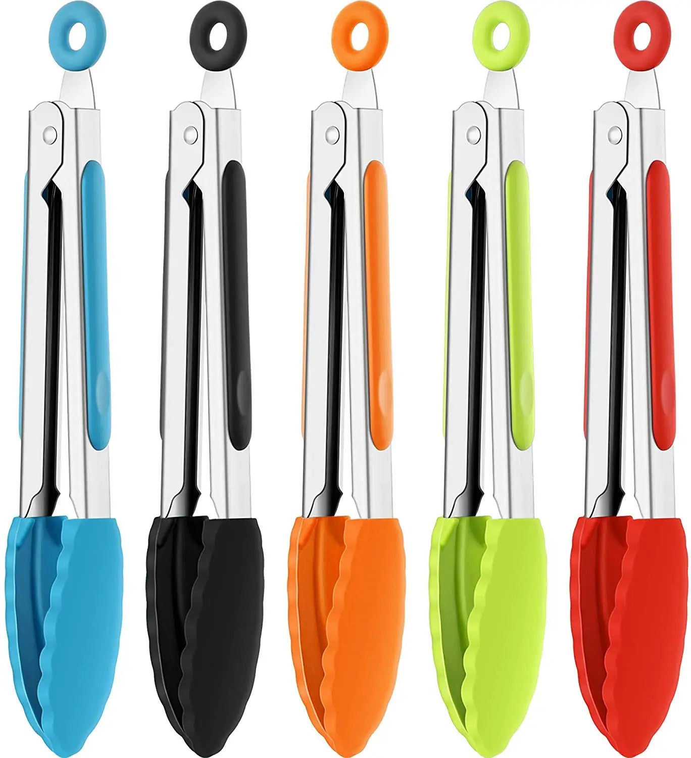 Silicone Kitchen Tongs Stainless Steel Non-Slip Design - Smarsty