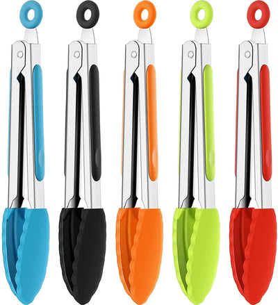 Silicone Kitchen Tongs Stainless Steel Non-Slip Design - Smarsty
