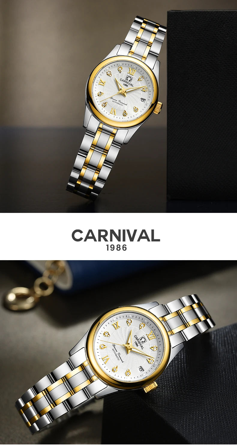 Carnival Luxury Women's Mechanical Watch with Sapphire Crystal - Smarsty