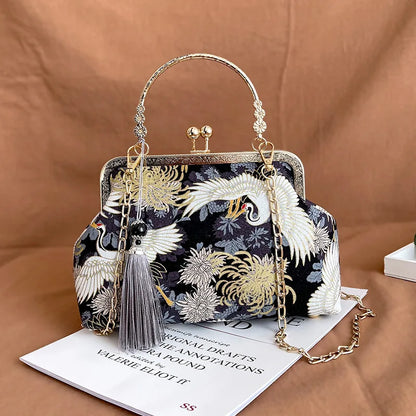 Vintage Fringe Shoulder Bag With Chain Crossbody Small - Smarsty