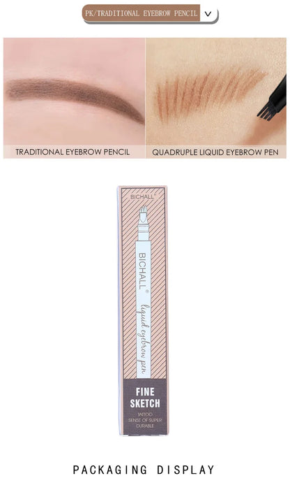 4D Microblading Eyebrow Pen Long Lasting Waterproof Formula - Smarsty