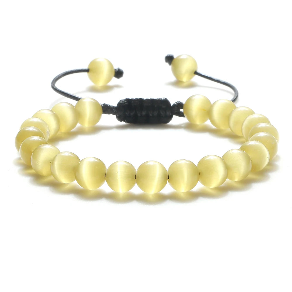 Adjustable 8mm Tiger Eye Beads Bracelet for Yoga Healing - Smarsty
