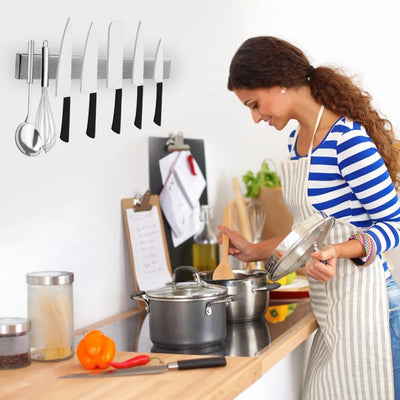 40CM 50CM Stainless Steel Knife Stand Magnetic Knife Holder Wall Block Storage Rack for Knives Kitchen Accessories Organizer by Smarsty
