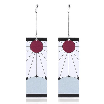 Acrylic Tanjiro Earrings for Women Anime Cosplay Jewelry - Smarsty
