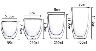 Double Wall Borosilicate Glass Mugs Set Heat Resistant - Smarsty