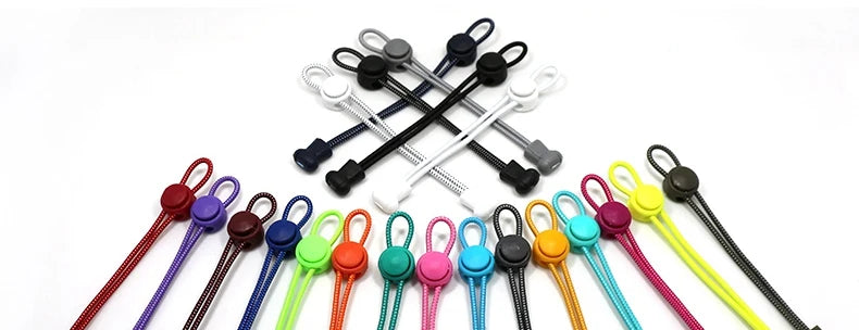 1 Pair 22 Colors Elastic Shoelaces Round Locking No Tie Shoe Laces Kids Adult Quick Lazy Laces Rubber Sneakers Shoelace T1 - Smarsty