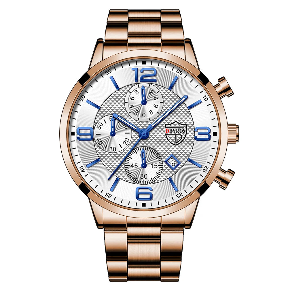 Luxury Stainless Steel Quartz Watch for Men - Smarsty