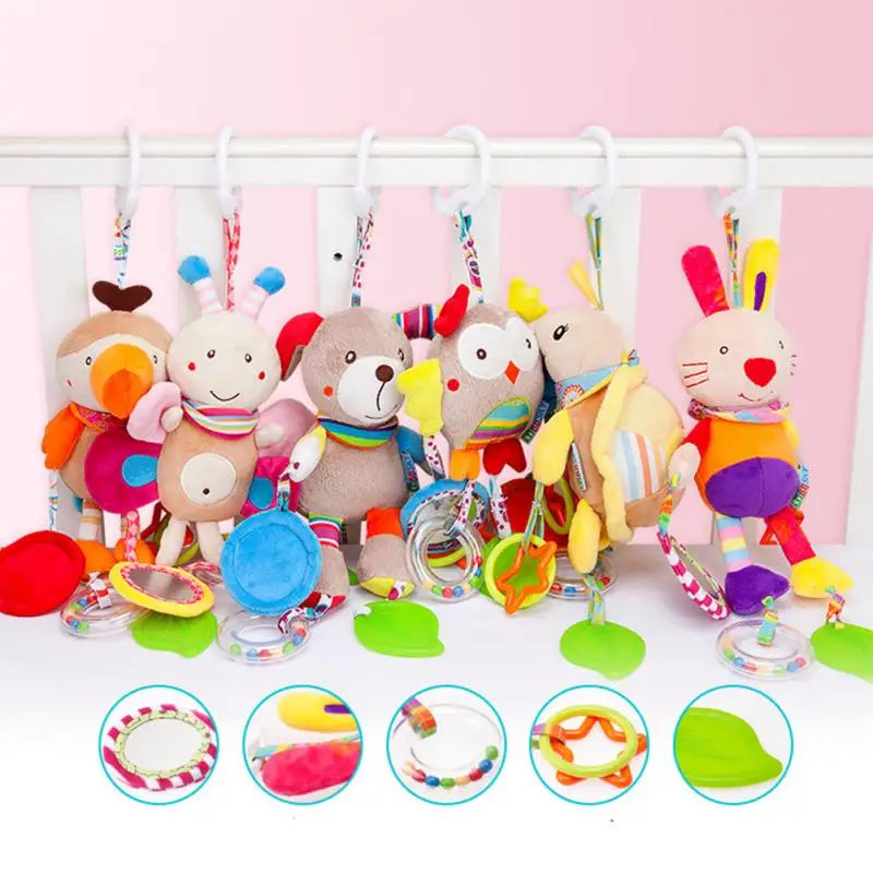 Newborn Baby Plush Stroller Toys Baby Rattles Mobiles Cartoon Animal Hanging Bell Educational Baby Toys 0-12 Months Speelgoed by Smarsty