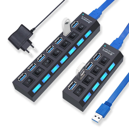 USB Hub 3.0 With Power Switch 7 Port Expansion Pro
