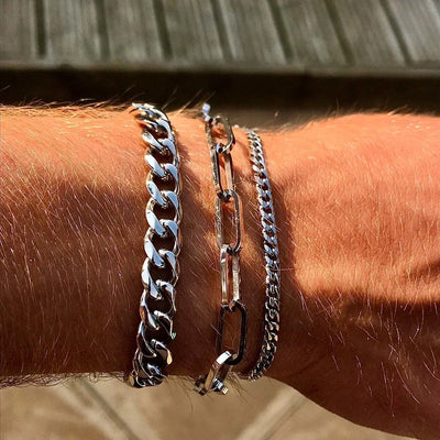 Vnox Men's Stainless Steel Cuban Link Chain Bracelet - Smarsty